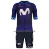 Completo Maglia + Pantaloncino con bretelle 2023 Movistar Team Manica Corta Blu